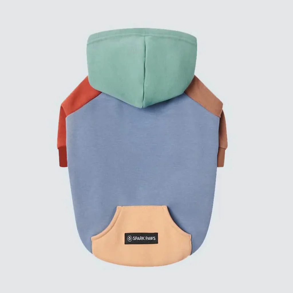 Felpa con cappuccio color block per cani - Image 34