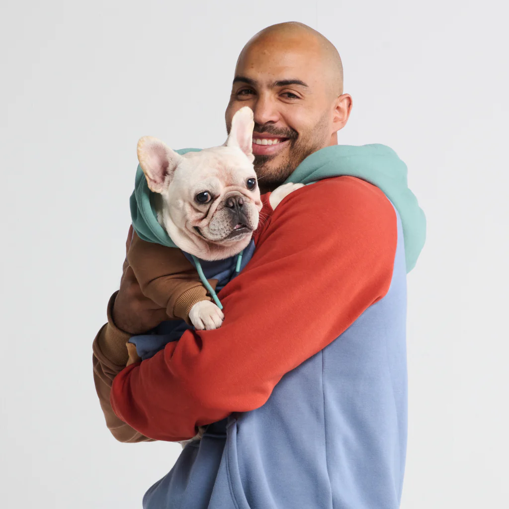 Felpa con cappuccio color block per cani - Image 36