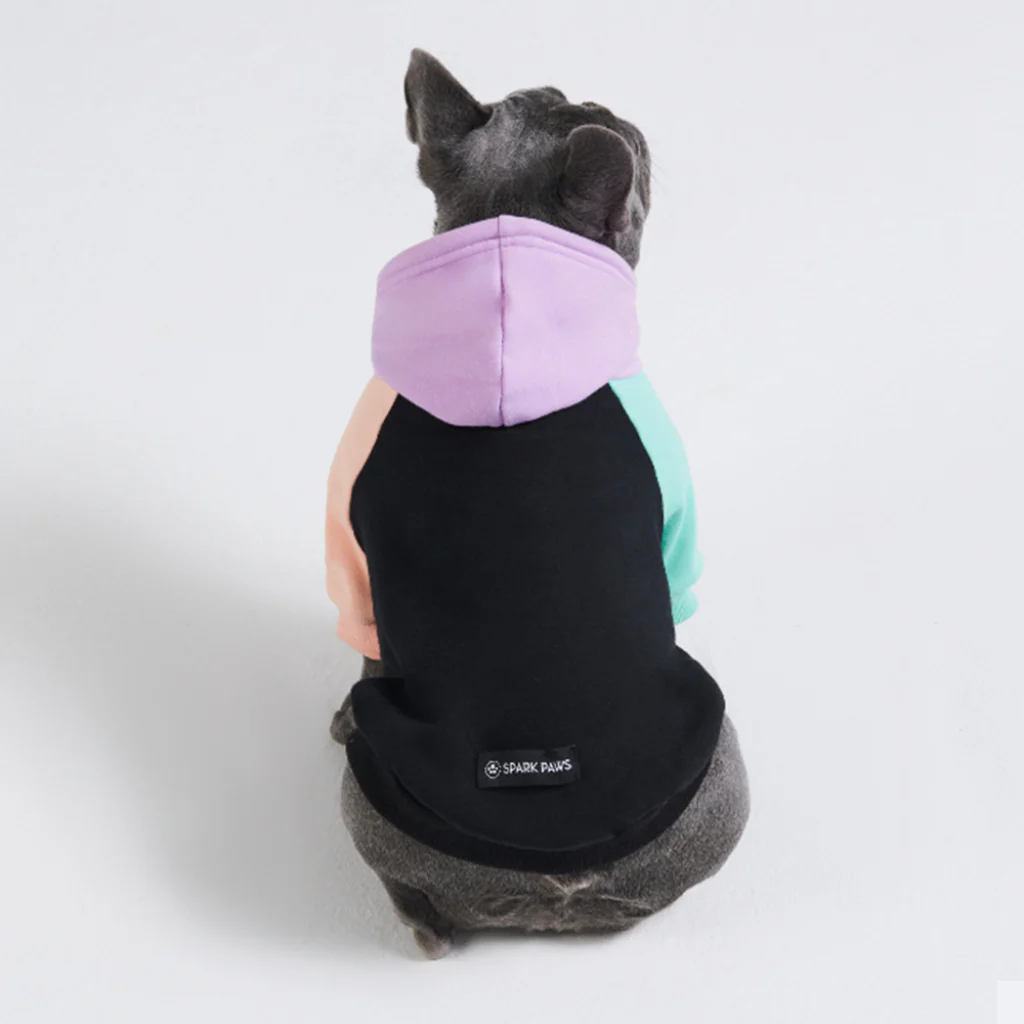 Felpa con cappuccio color block per cani - Image 10