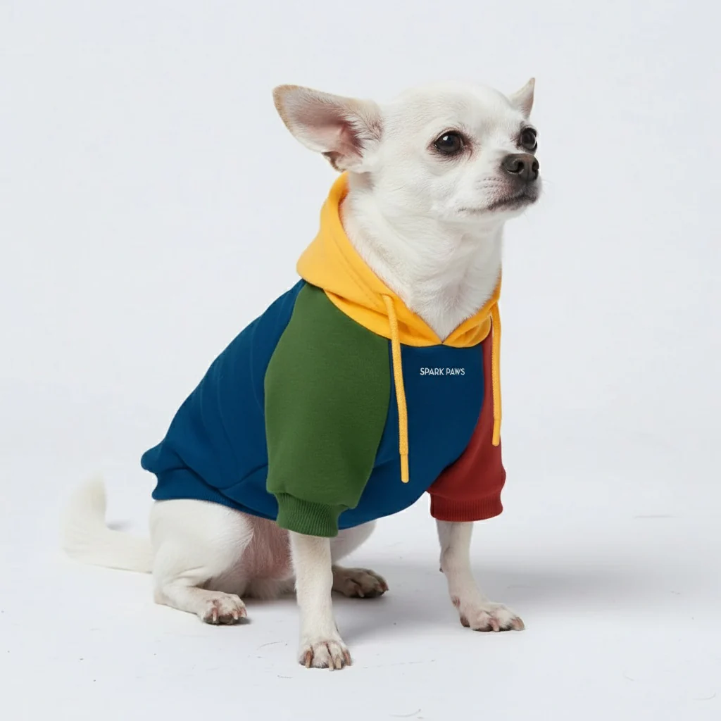 Felpa con cappuccio color block per cani - Image 15