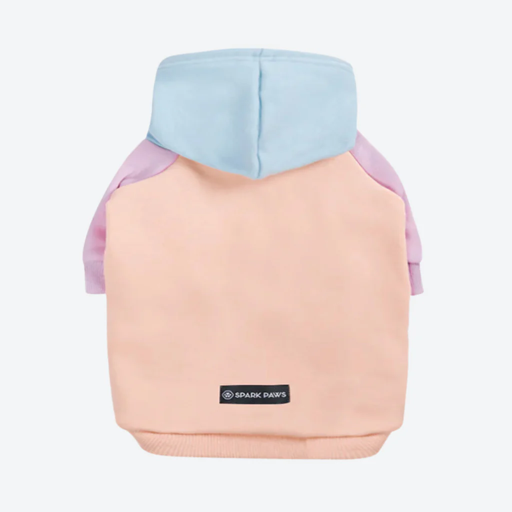 Felpa con cappuccio color block per cani - Image 46