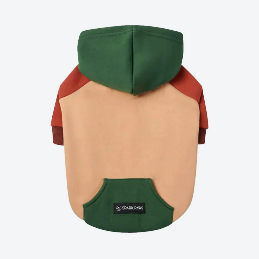 Felpa con cappuccio color block per cani - Image 59