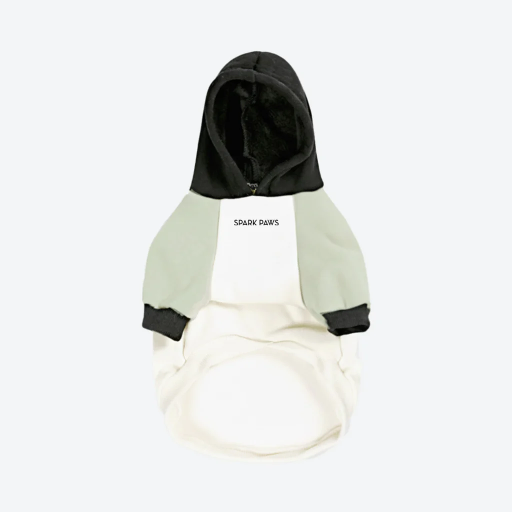 Felpa con cappuccio color block per cani - Image 70