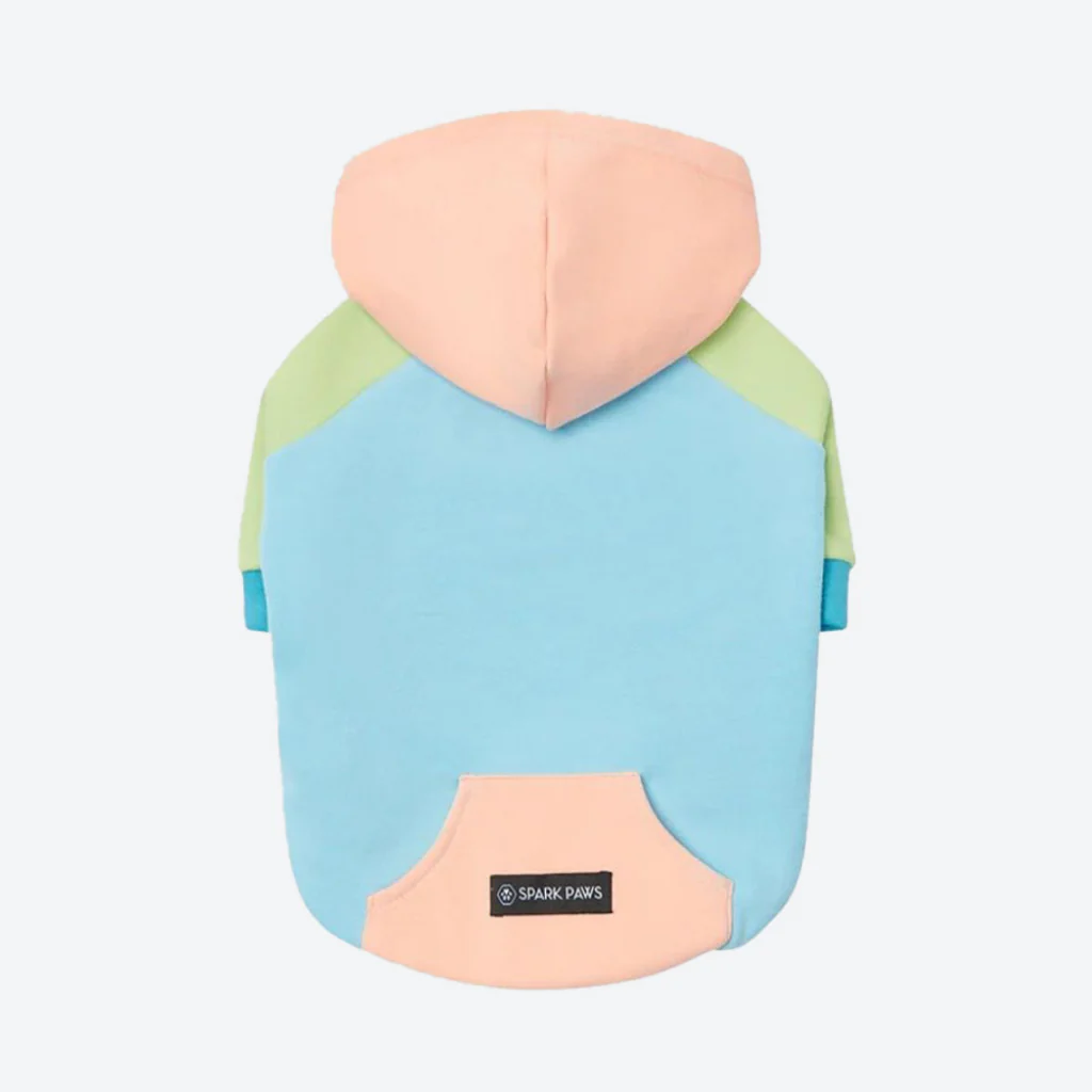 Felpa con cappuccio color block per cani - Image 82