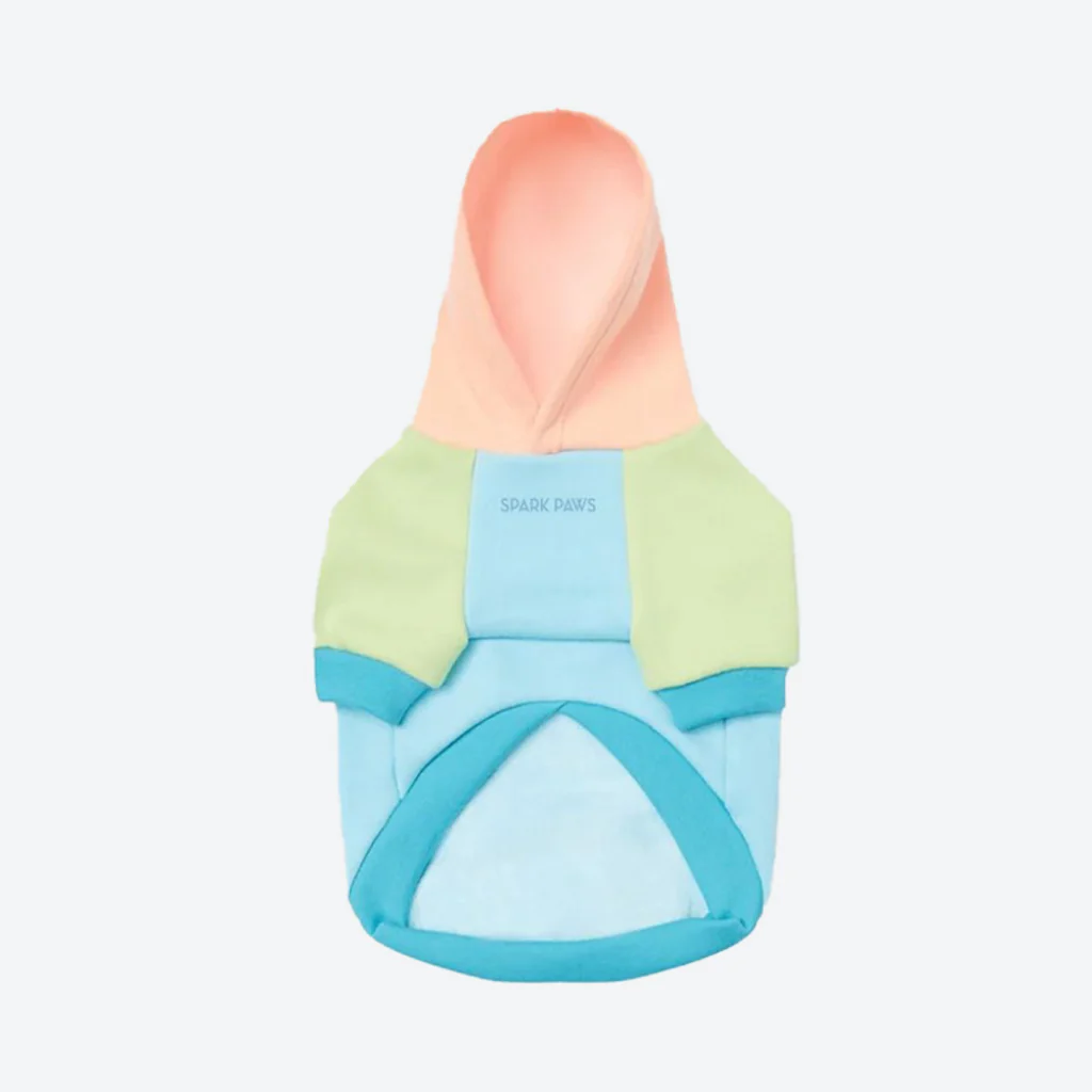 Felpa con cappuccio color block per cani - Image 83