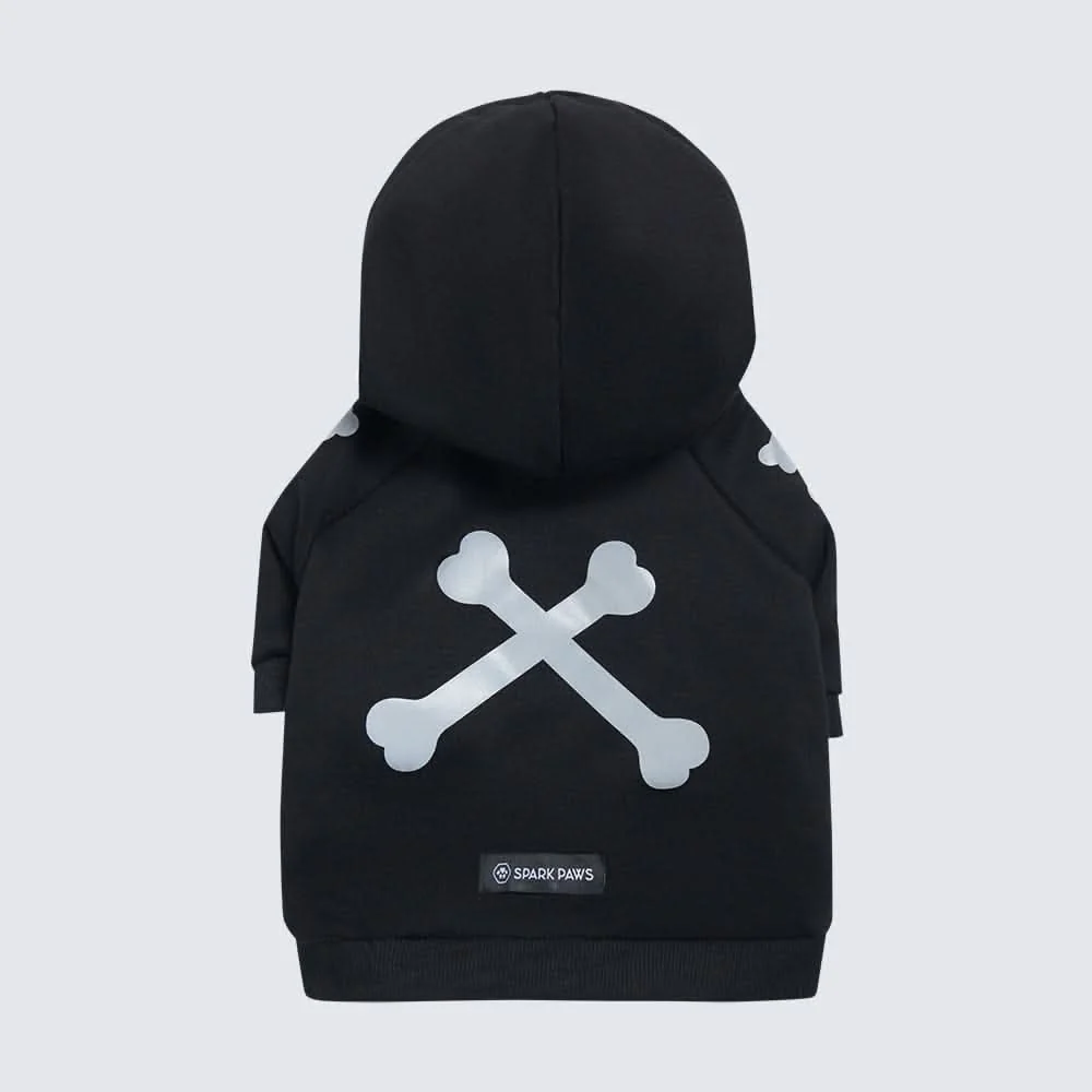 Felpa con cappuccio per cani "WOOF" - Nera e Riflettente - Image 4